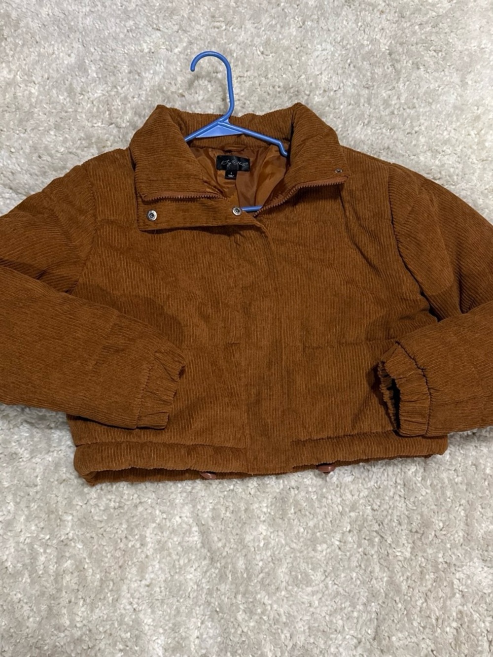 Say What? Corduroy Bomber Jacket in Rust
